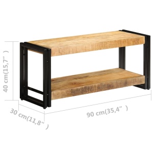 Comodă TV, 90x30x40 cm, lemn masiv de mango - Img 7