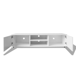 Comodă TV, alb extralucios, 140 x 40,3 x 34,7 cm - Img 4