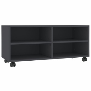 Comodă TV cu rotile, gri, 90x35x35, PAL - Img 2