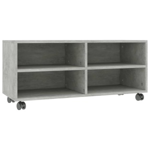 Comodă TV cu rotile, gri beton, 90x35x35, PAL - Img 2