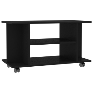 Comodă TV cu rotile, negru, 80 x 40 x 40 cm, PAL - Img 2