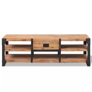 Comodă TV din lemn masiv de acacia 140 x 40 x 45 cm - Img 2