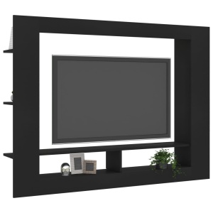 Comodă TV, negru, 152 x 22 x 113 cm, PAL - Img 3