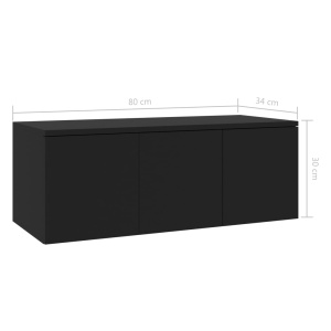 Comodă TV, negru, 80 x 34 x 30 cm, PAL - Img 7