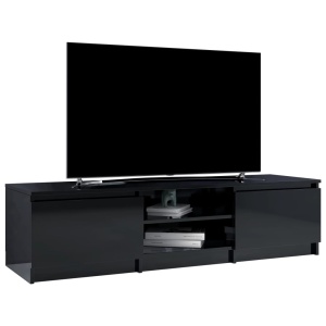 Comodă TV, negru extralucios, 140 x 40 x 35,5 cm, PAL - Img 3