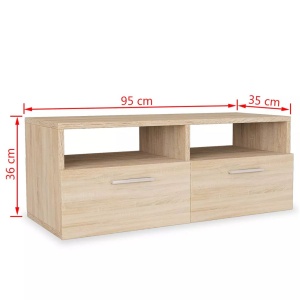 Comode TV 2 buc, PAL, 95 x 35 x 36 cm, culoarea stejarului