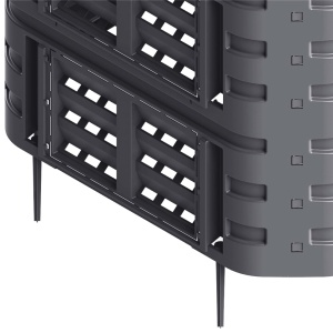 Compostor de grădină, negru, 93,3x93,3x80 cm, 480 L - Img 10