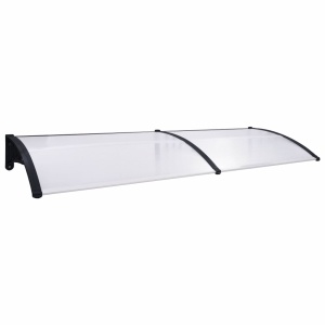 Copertină de ușă, negru și transparent, 300 x 80 cm, PC