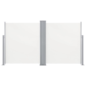 Copertină laterală dublă retractabilă, crem, 170 x 600 cm - Img 2