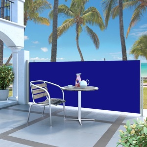 Copertină laterală retractabilă, albastru, 120 x 300 cm