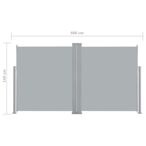 Copertină laterală retractabilă, antracit, 140 x 600 cm - Img 11