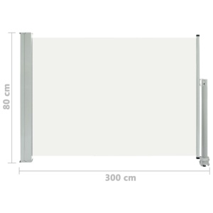 Copertină laterală retractabilă de terasă, crem, 80 x 300 cm - Img 7