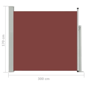 Copertină laterală retractabilă de terasă, maro, 170 x 300 cm - Img 7