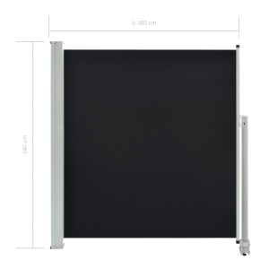 Copertină laterală retractabilă, negru, 140 x 300 cm - Img 7