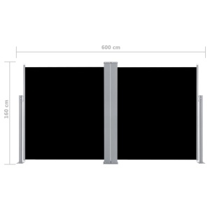 Copertină laterală retractabilă, negru, 160 x 600 cm - Img 10
