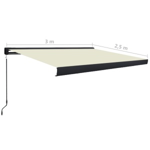 Copertină manuală tip casetă, crem, 300 x 250 cm - Img 6