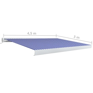 Copertină motorizată tip casetă, albastru și alb, 450 x 300 cm - Img 6
