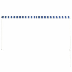 Copertină retractabilă, albastru și alb, 250 x 150 cm - Img 5