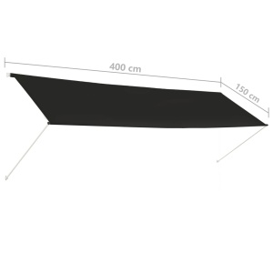 Copertină retractabilă, antracit, 400 x 150 cm - Img 7