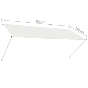 Copertină retractabilă, crem, 300 x 150 cm - Img 7