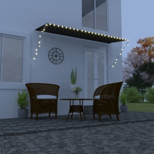 Copertină retractabilă cu LED, crem, 300 x 150 cm