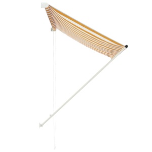 Copertină retractabilă, galben și alb, 150 x 150 cm - Img 4