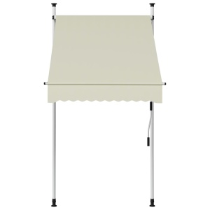 Copertină retractabilă manual, crem, 100 cm - Img 2