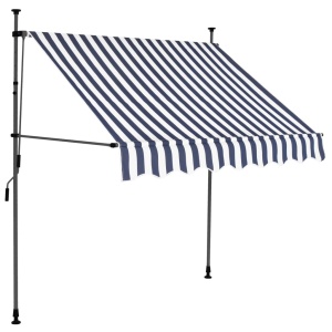 Copertină retractabilă manual cu LED, albastru & alb, 200 cm - Img 2