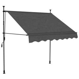 Copertină retractabilă manual cu LED, antracit, 150 cm - Img 2