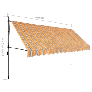 Copertină retractabilă manual cu LED, galben &amp; albastru, 400 cm - Img 7