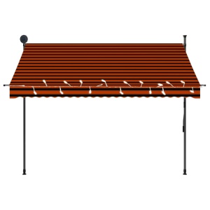 Copertină retractabilă manual cu LED, portocaliu & maro, 250 cm - Img 4