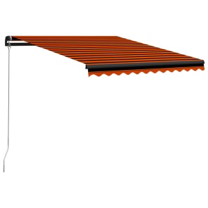 Copertină retractabilă manual LED portocaliu și maro 300x250 cm - Img 3