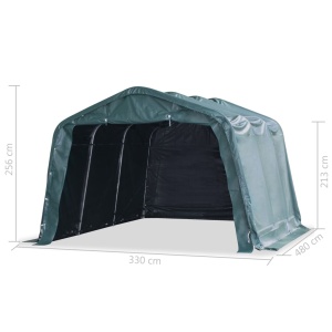 Cort de animale detașabil verde inchis 3,3x4,8m PVC 550g/m² - Img 7