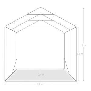 Cort de garaj, verde, 1,6 x 2,4 m, PVC - Img 10
