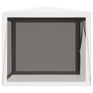 Cort de petrecere cu 4 pereți din plasă, alb, 2,5 x 2,5 m - Img 6