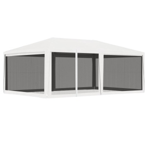 Cort de petrecere cu 4 pereți din plasă, alb, 4 x 6 m