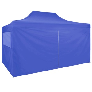 Cort de petrecere pliabil cu 4 pereți, albastru, 3 x 4 m, oțel - Img 4