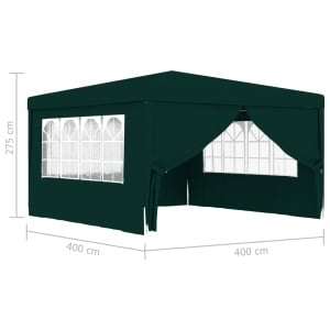 Cort petrecere profesional cu pereți laterali verde 4x4m 90g/m² - Img 9