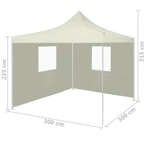 Cort pliabil cu 2 pereți, crem, 3 x 3 m - Img 9