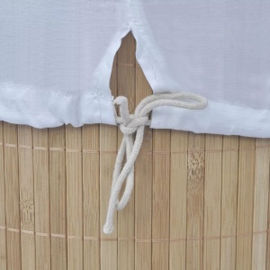 Coș de rufe cilindric din bambus maro - Img 3