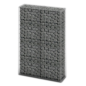 Coș gabion cu capace, sârmă galvanizată, 150 x 100 x 30 cm