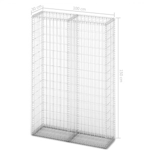 Coș gabion cu capace, sârmă galvanizată, 150 x 100 x 30 cm - Img 5