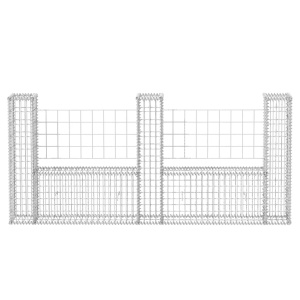Coș gabion in formă de U, 240 x 20 x 100 cm, oțel galvanizat - Img 4