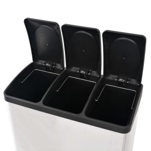 Coș gunoi cu pedale pentru reciclare, oțel inoxidabil, 3 x 18 L - Img 5