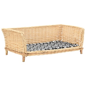Coș pentru câini cu pernă, 90x54x35 cm, salcie naturală