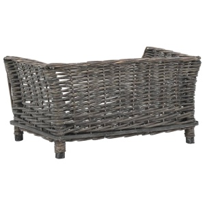 Coș pentru câini cu pernă, gri, 50x33x35 cm, salcie naturală - Img 3