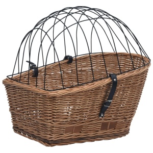 Coș portbagaj bicicletă cu capac 55x31x36 cm, răchită naturală - Img 4