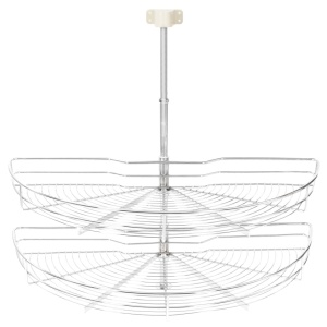 Coș sârmă bucătărie 2 rafturi,180 grade, argintiu, 85x44x80 cm - Img 2