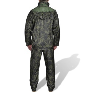 Costum ploaie bărbați 2 piese cu glugă Camuflaj M - Img 2
