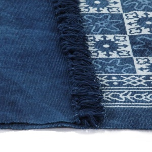 Covor Kilim, albastru, 160 x 230 cm, bumbac, cu model - Img 4